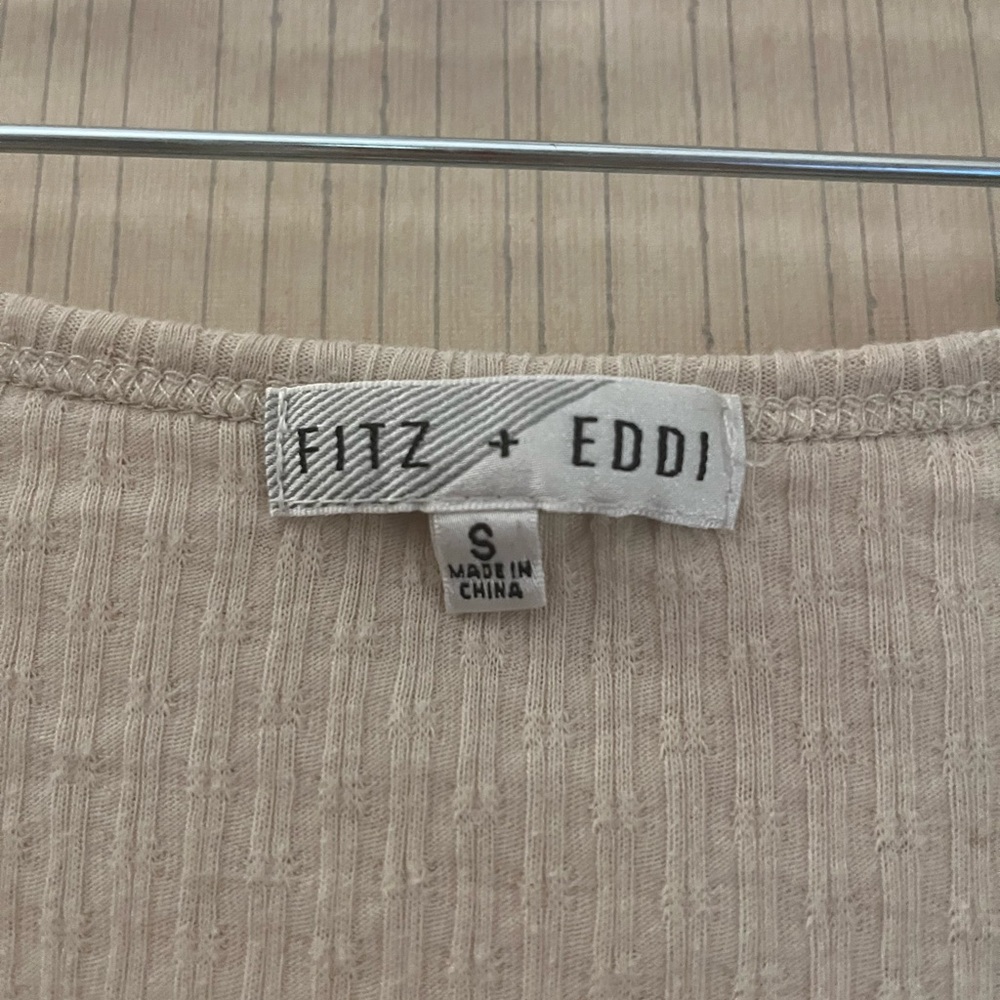 Chic Ribbed Button-Down Shirt - Cream - Picture 2 of 6